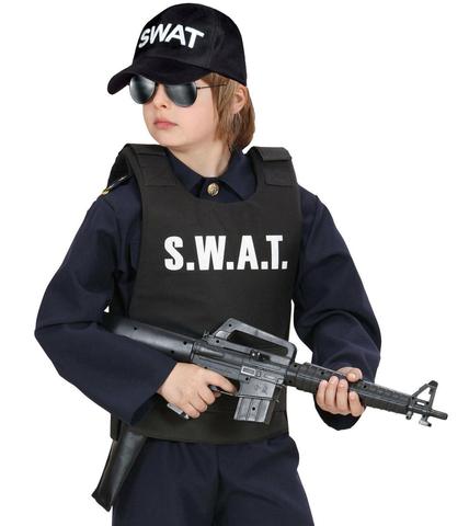 Kids Police Swat Bulletproof Vest & Swat Cap Hat Costume Fancy Dress Outfit 3-9years children policeman costume ► Photo 1/6
