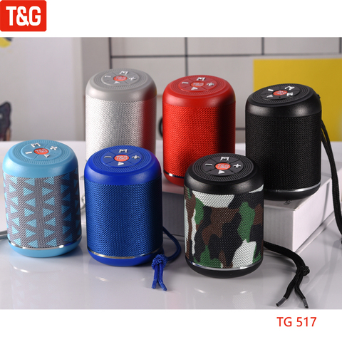 T&G TG517 Bluetooth Speaker Mini Portable Wireless Loudspeakers Subwoofer Waterproof Bass Circular Speakers with Hand Strap ► Photo 1/6