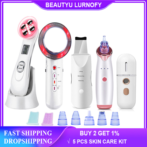 EMS Radio Frequency RF Blackhead Remover Skin Scrubber Infrared Body Slimming Massager Cavitacion Galvanica Cleaning Face Beauty ► Photo 1/6