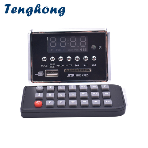 Tenghong Bluetooth 5.0 MP3 Audio Decoder Board WMA WAV FLAC APE Decoding Module DC3.7-5V Support FM AUX Recording Blue Screen ► Photo 1/6