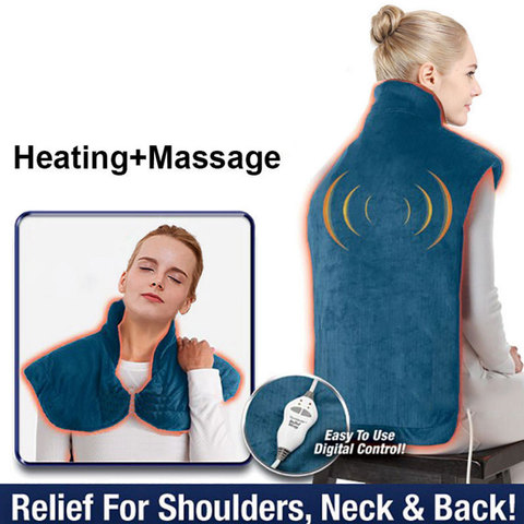 Flannel Health Relief Wrap Neck Shoulder Back Muscles Pain Relief Heating Pad Extra-Long Massaging Heat Wrap Household Massager ► Photo 1/6