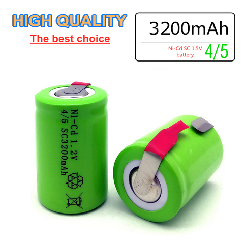 ZONE ONE High quality 4/5 SC battery NI-Cd 1.2V 3200mah rechargeable battery with tab forLED  electric tools ► Photo 1/5