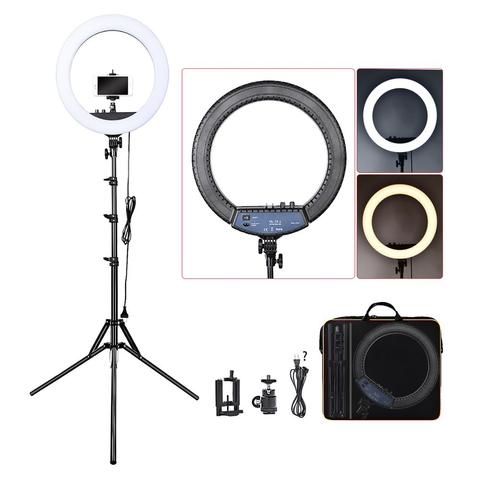 FOSOTO RL-18II Led Ring Light 18 Inch Ring Lamp 55W Ringlight Photography Lamp With Tripod Stand For Phone Makeup Youtube Tiktok ► Photo 1/6