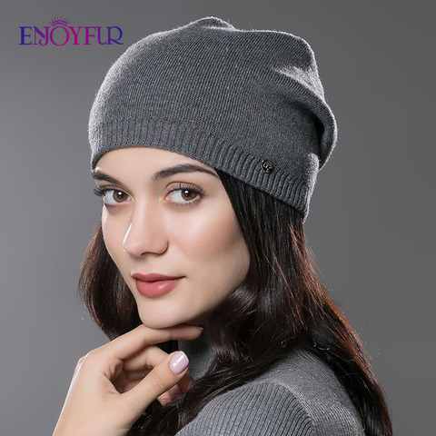 Women's hat knitted Wool hats for winter Hip-hop Style Hot Sale Gorros For female good quality casual caps ► Photo 1/6