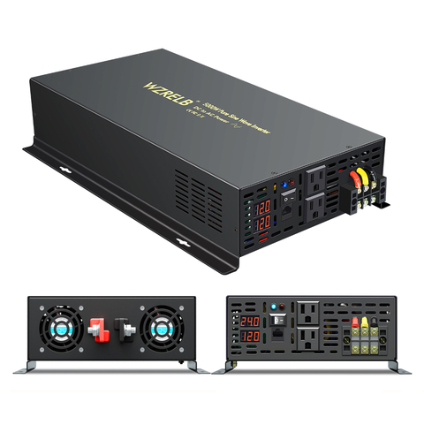 Pure Sine Wave Inverter Power 5000W Solar Panel Inverter 12V/24V/48V/96V/110V DC to AC 110V/120V/220V/230V/240V Wired Controller ► Photo 1/6