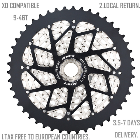 2022RYET ULT 11 Speed Cassette   MTB XD Cassette Ultralight 355g  Durable Ultimate 11s Sprocket 9-46 k7 11S CASSETTE ► Photo 1/4