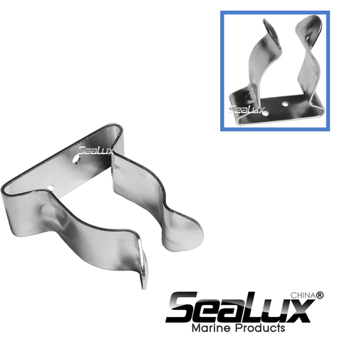 Sealux 1 Pcs 301 Stainless Steel Marine Camper Yachts Hook Holder Clip Adjustable spring clamp For Boat Yacht Canoe Fishing ► Photo 1/4