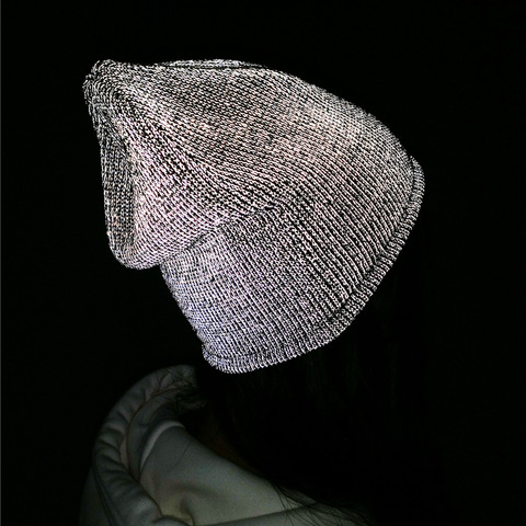 TOHUIYAN Reflective Beanie Hat For Men Women Autumn Winter Warm Knitted Hats Skullies Bonnet Chapeu Feminino Gorras Knit Ski Cap ► Photo 1/6