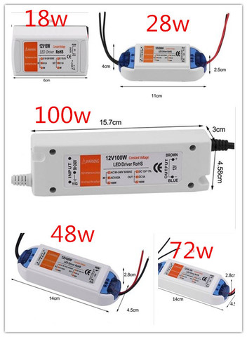 3 years warranty DC 12V Converter Charger Switching 18W 28W 48W 72W 100W LED Driver Adapter Transformer Power Supply For Strip ► Photo 1/5