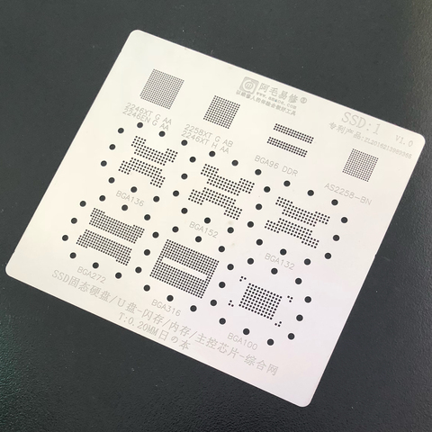 BGA reballing Stencil Template for SSD DDR Memory BGA96 BGA136 BGA152 BGA132 BGA272 BGA316 BGA100 BGA190/BGA170/180/BGA78/96/128 ► Photo 1/2