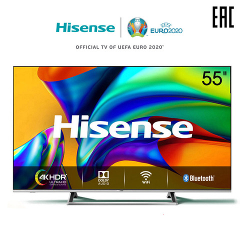 Телевизор 55 дюймов Hisense 4K Smart TV H55A6140, UHD Single Metal Stand, широкая цветовая гамма, Dolby Vision HDR, 5055inchtv ► Photo 1/5