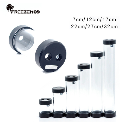 FREEZEMOD OD50mm Cylindrical Reservoir Transperant Water Tank POM Cover 70/120/17/22/27/32CM 3 Outlets 320mm Size Water Cooler ► Photo 1/6