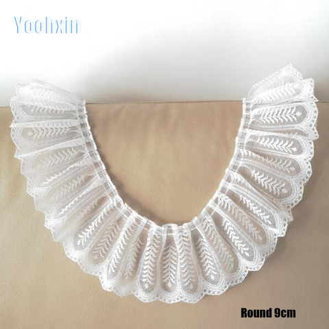 9CM Wide Fashion mesh white black Embroidery flower lace fabric trim ribbon DIY sewing applique collar cloth guipure dress decor ► Photo 1/3