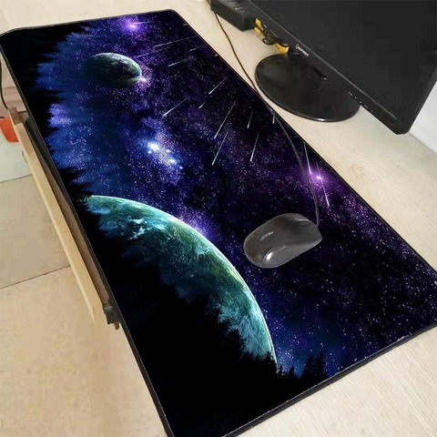 Mairuige Purple Outer Space Gamer Play Mats Large Lock Edge Mousepad Size for 300*600*2mm and 400*900*3mm  Waterproof Mouse Pad ► Photo 1/6