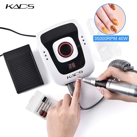 kads 40w 35000rpm Apparatus for Manicure Electric Nail Drill Machine Manicure Machine with Milling Cutter Nail File Art Tool Set ► Photo 1/6