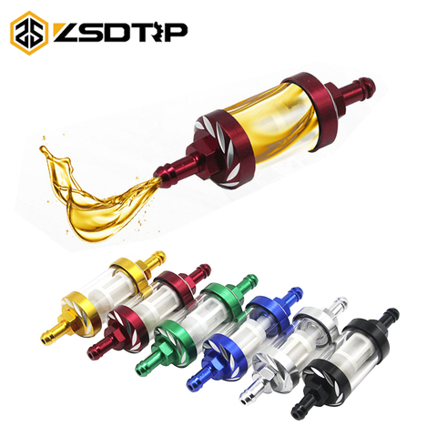 ZSDTRP Motorcycle Inline Petrol Fuel Filter For Pit Dirt Bike 8mm CNC Aluminum Alloy Glass Motorcycle Gas Fuel Filters ► Photo 1/6