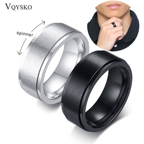 8mm Spinner Ring for Men Stress Release Accessory Classic Stainless Steel Wedding Band Casual Sport Jewelry ► Photo 1/6