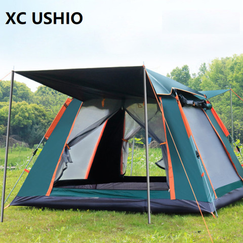 3-4 Person Fully Automatic Double Layer Waterproof Hiking Camping Tent  Easy Setup Pop Up Self Outdoor Large Family Gazebo Tent ► Photo 1/6