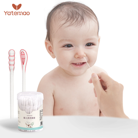 YATEMAO 600/branch Baby Cotton Swabs for New Born Baby Girls Boys Kids Swabs ► Photo 1/1