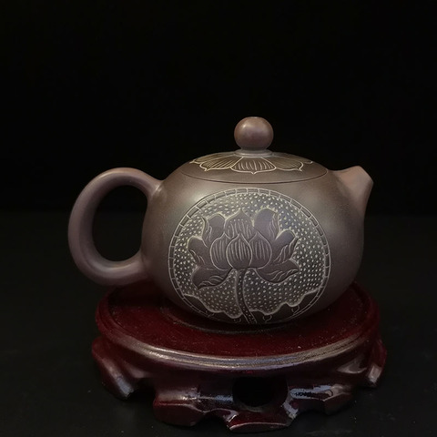 Handmade Nixing Pottery XiShi Teapots with Lotus Carving for Kong Fu Tea Healthy Nixing Pottery Clay from Qinzhou Guangxi ► Photo 1/6