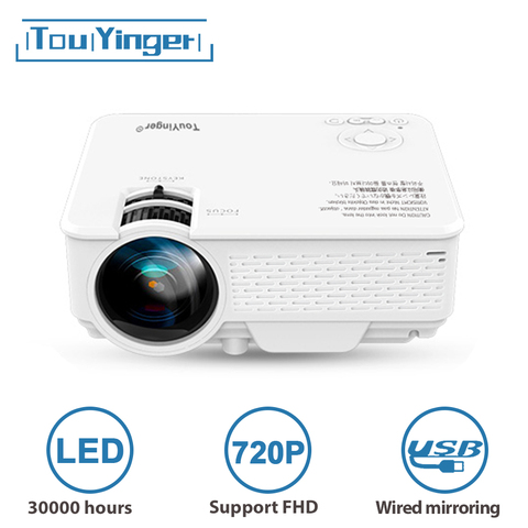TouYinger Mini LED projector M4 Plus 720P, support Full HD video beamer for Home Cinema, 2800 lumen movie projector Media Player ► Photo 1/6