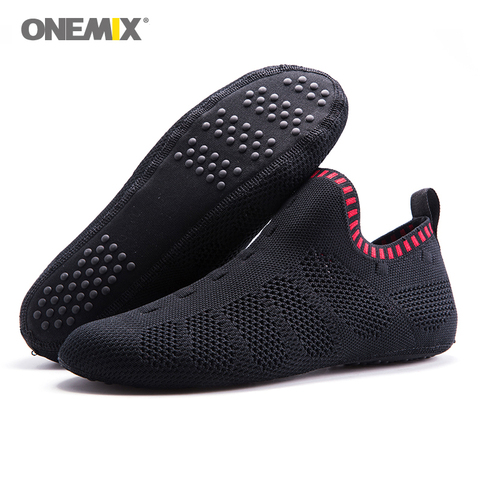 Onemix men indoor walking shoes slip-on innner slippers white high-elastic no glue environmentally light cool man indoor shoes ► Photo 1/6