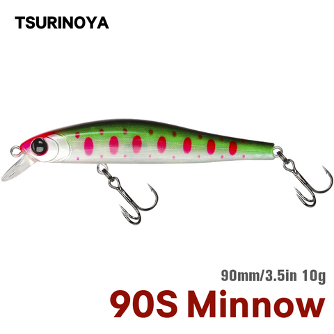 TSURINOYA Fishing Lure 90S Slow Sinking Minnow Hard Baits Earl DW82 90mm 10g  Tungsten steel Profession Fishing Model Bass Trout ► Photo 1/6