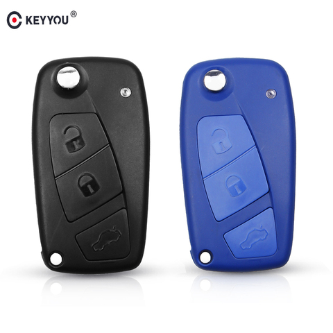 KEYYOU 3 Buttons Replacement Flip Folding Remote Car Key Shell Case For FIAT Punto Ducato Stilo Panda Auto Key With SIP22 Blade ► Photo 1/6