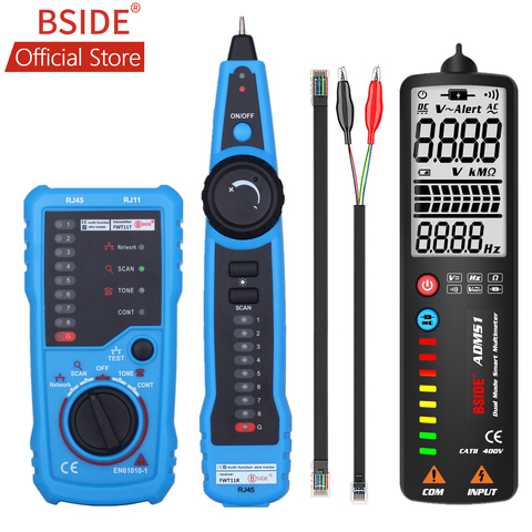 BSIDE FWT11 High Quality RJ11 RJ45 Cat5 Cat6 Telephone Wire Tracker Tracer Toner Ethernet LAN Network Cable tester Line Finder ► Photo 1/5