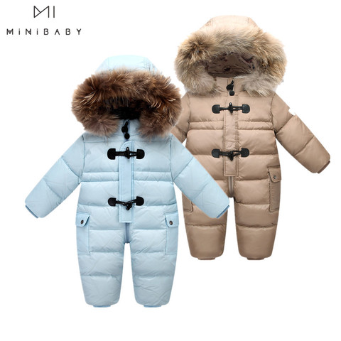 Designed for Russian winter baby snowsuit  , 90% duck down jacket for girls coats Winter Park for infant boy snowsuit snow wear ► Photo 1/6