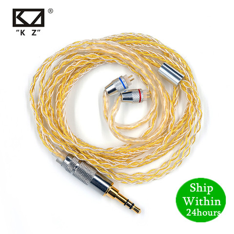 KZ Earphones Gold Silver Mixed plated Upgrade cable Headphone wire for Original ZS10 Pro ZSN ZS10 AS10 AS06 ZST ES4 ZSN Pro AS16 ► Photo 1/6