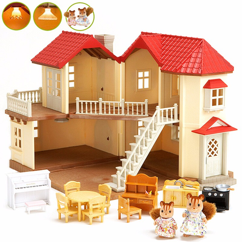 DIY Doll House Forest Animal Villa Set DIY Toy Simulation Furniture Bedroom Set Animal Family Toys Set Children Xmax Gift ► Photo 1/6