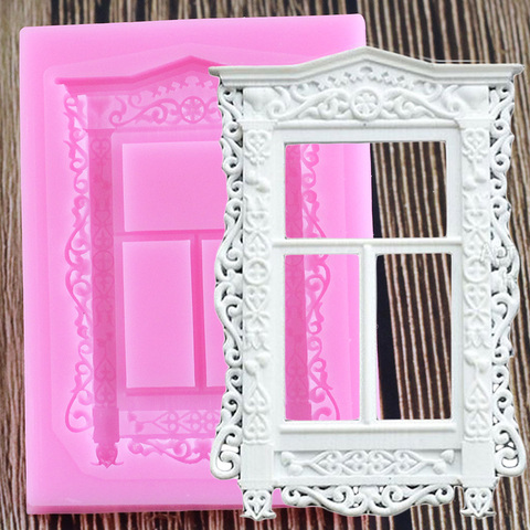 Window Silicone Mold Frame Border Fondant Molds DIY Cake Decorating Tools Candy Chocolate Gumpaste Mould Cupcake Baking Moulds ► Photo 1/6