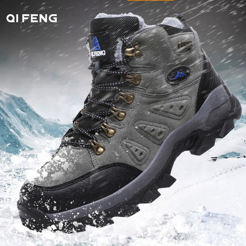 New arrival Winter Pro-Mountain Outdoor Hiking Shoes For Men Women Add Fur Hiking Boots Walking Warm Training Trekking Footwear ► Photo 1/6