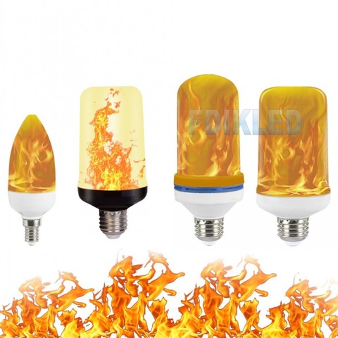 Led Simulated Flame Bulb 6W 9W 15W E14 E27 B22 85-265V Luces Home Electronic Accessories Flame Lamp Flame Effect Bulbs Lampada ► Photo 1/6