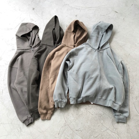 Winter Kanye West Oversize Heavy cotton Fleece Hoodie High Quality Hip Hop Zip Raglan Streetwear Four colors ► Photo 1/6