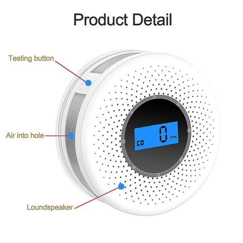 Buy Online 2020 New Smoke And Carbon Monoxide Detector Combo With Sound Warning And Number Display Battery Powered Smoke Co Alarm Detector Alitools