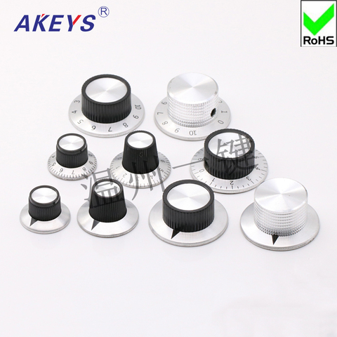 5pcs KN-C2C5 scale potentiometer Encoder rotary switch volume adjustment knob hat metal face with scale ► Photo 1/5