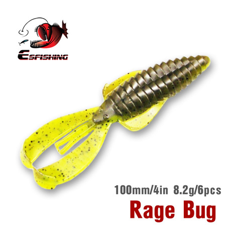 KESFISHING Lures New Rage Bug Craw 100mm 8.2g 6pcs Fishing Lures Soft Baits Leurre souple Carp Fishing Accessories Wobbler ► Photo 1/6