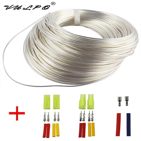 VULPO LARGE CAPACITY High Temperature Resistance Silver Plated Copper Wire (1m) & Plug For All Gearbox Airsoft AEG ► Photo 1/6