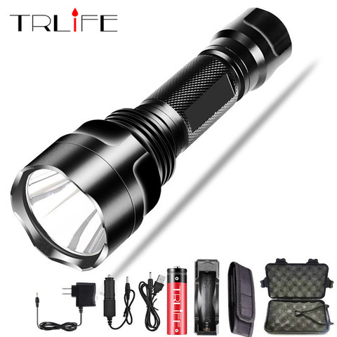 Super bright LED Flashlight 5 lighting modes Led Torch for Night Riding Camping Hiking Hunting & Indoor Activities Use 18650 ► Photo 1/6