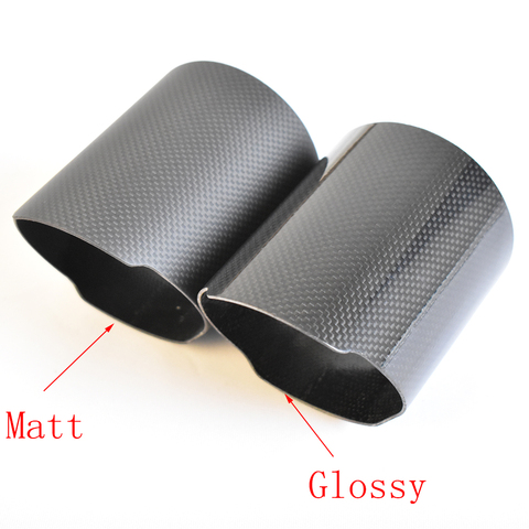 1PC Car Universal Case Matt Glossy Exhaust Tip housing Straight Edge Carbon Fiber Exhaust Muffler Pipe Tip Cover ► Photo 1/6