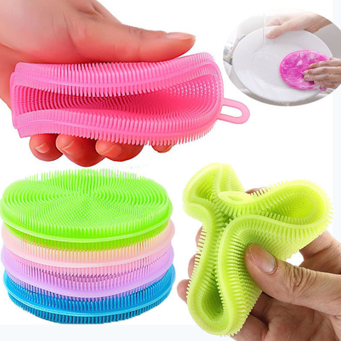 Multifunctional Silicone Brush Kitchen Dishwashing Sourcing Pad Decontamination Pot and Bowl Cleaning Brush Anti Hot Table Mat ► Photo 1/6