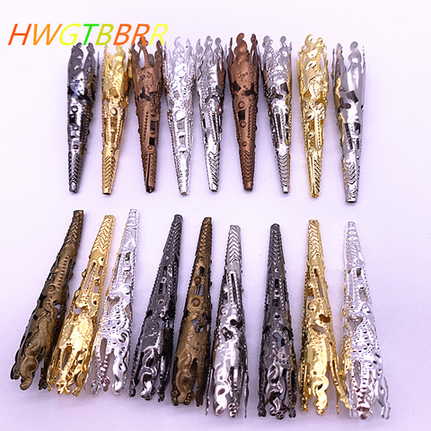 30pcs / Lot 42 X8mm Alloy Caps Bead Hollow Out Flower Bugle Filigree Bead End Cap Cone Jewelry Making Components Finder ► Photo 1/6