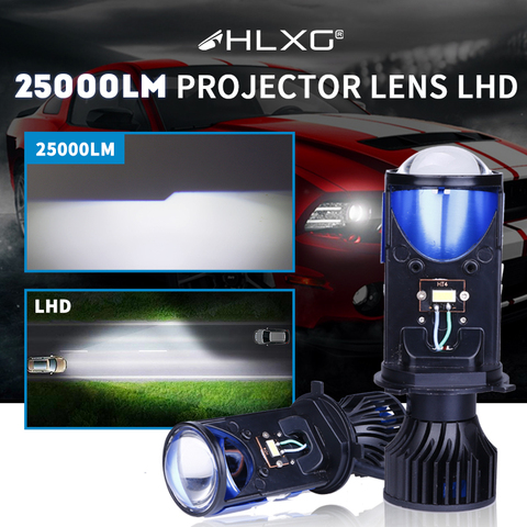 25000LM H4 Lens LED Lamp Bi-LED Mini Projector Lenses Auto Car Headlight Bulbs Fog lights Hi/Lo Beam Left Hand Drive LHD hlxg ► Photo 1/6