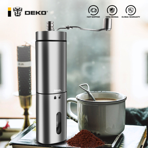 DEKO Hand Manual Coffee Portable Grinder Adjustable Ceramic Coffee Bean Mill Stainless Steel Kitchen Mills Tools ► Photo 1/6