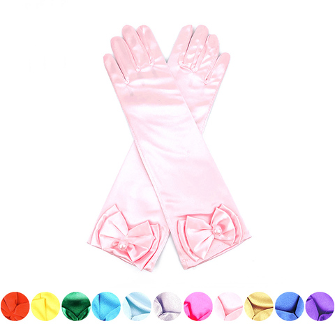 Girls Princess Accessories Kids Satin Bow Gloves for Costume Children Birthday Halloween Party Cosplay Gift ► Photo 1/6