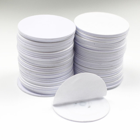 125khz RFID EM4305 3M Adhesive Sticker Coin Card Rewritable Copy Clone Card diameter 25mm ► Photo 1/6