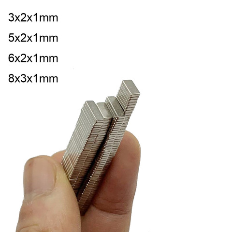 3x2x1 5X2x1 6x2x1 8x3x1 Small Block Magnets N35 3*2*1 Neodymium Magnet 5*2*1Permanent NdFeB Strong Powerful Magnetic 6*2*1 8*3*1 ► Photo 1/6
