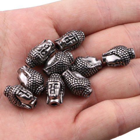 1pcs/lot 2mm Hole Stainless Steel Buddha Head Charm Beads Gasket Fit DIY Making Jewelry Accessories Necklace  Jewelry Making ► Photo 1/6